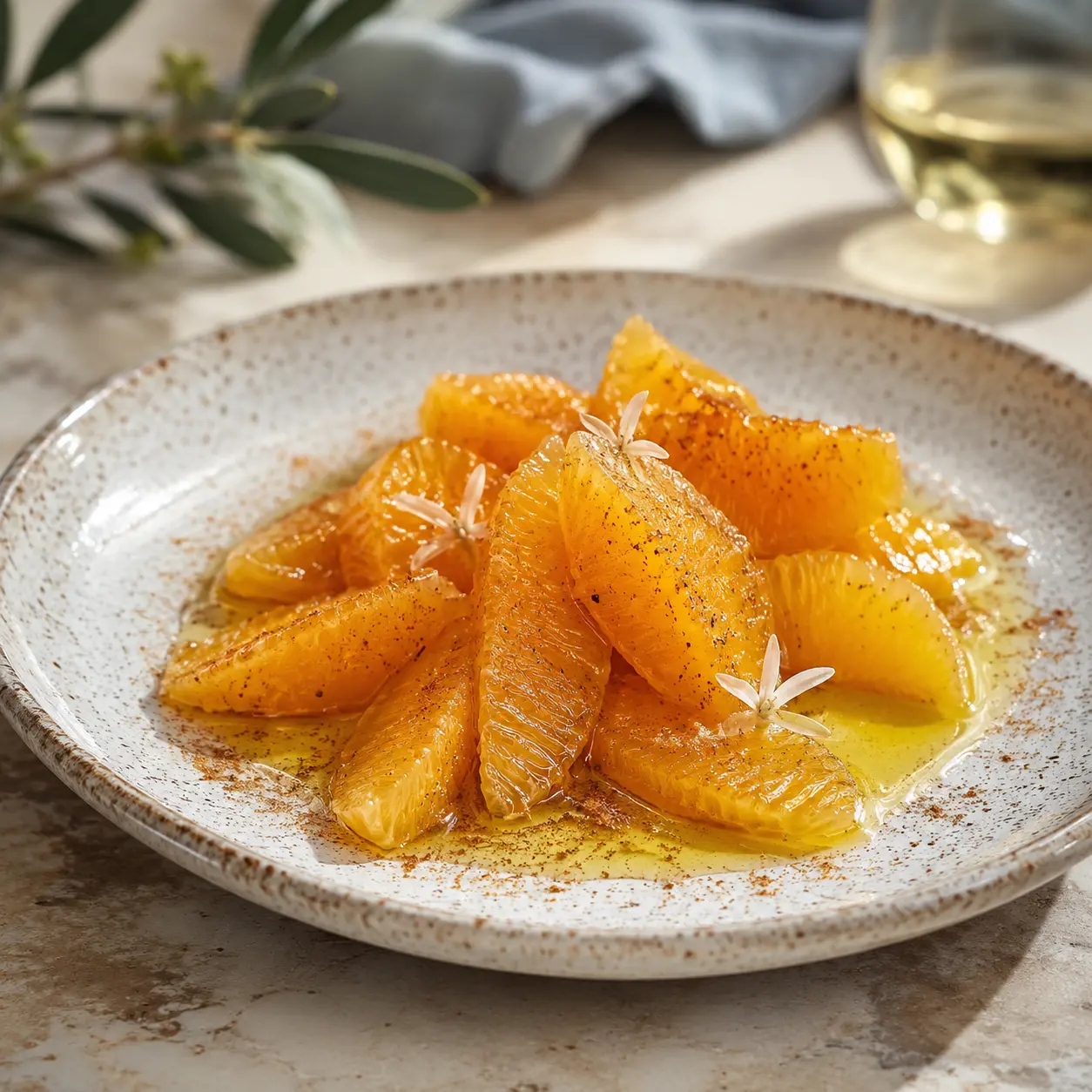 Naranja con miel y aceite