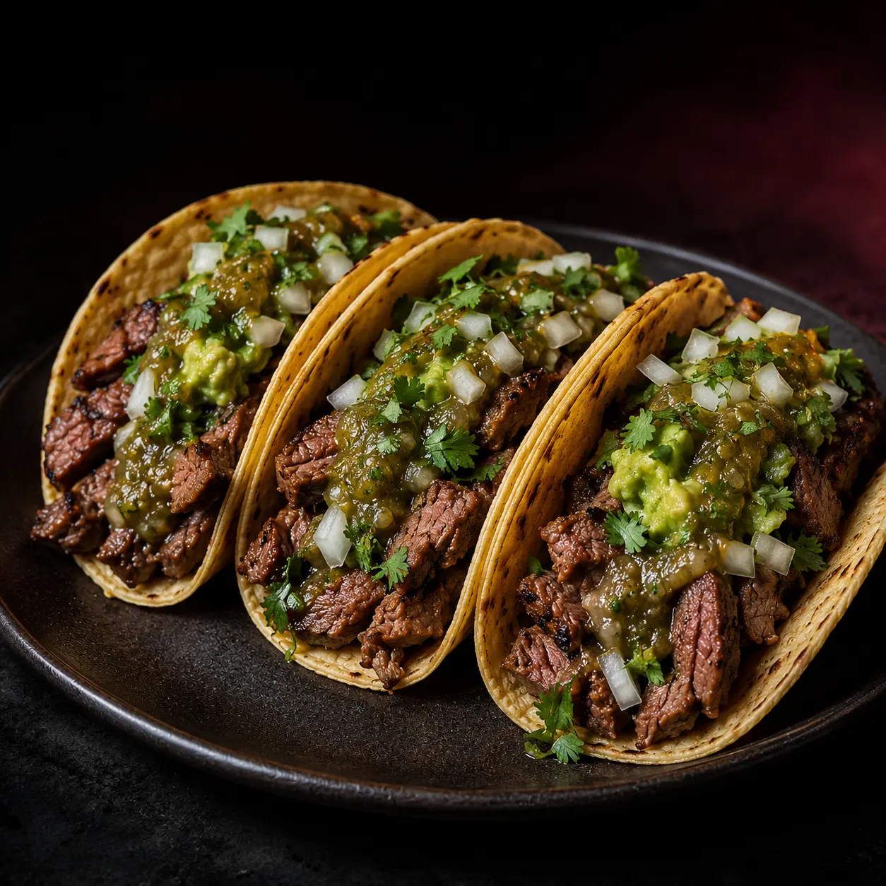 Tacos de carne asada