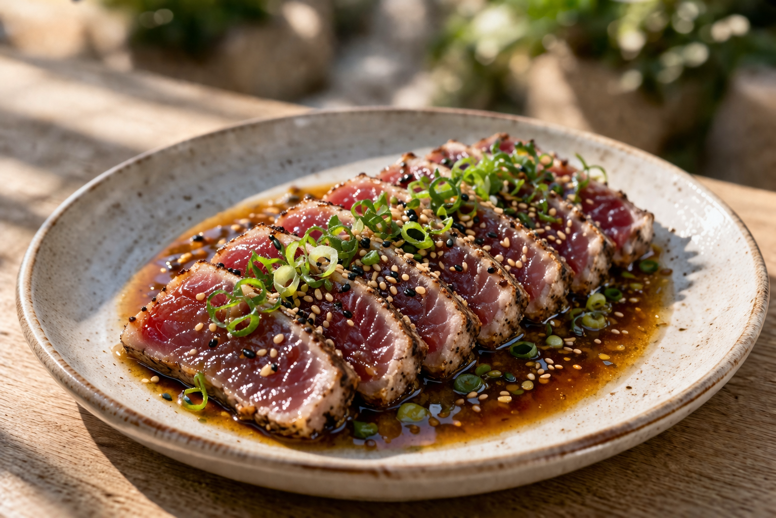 Tataki de atún con ponzu