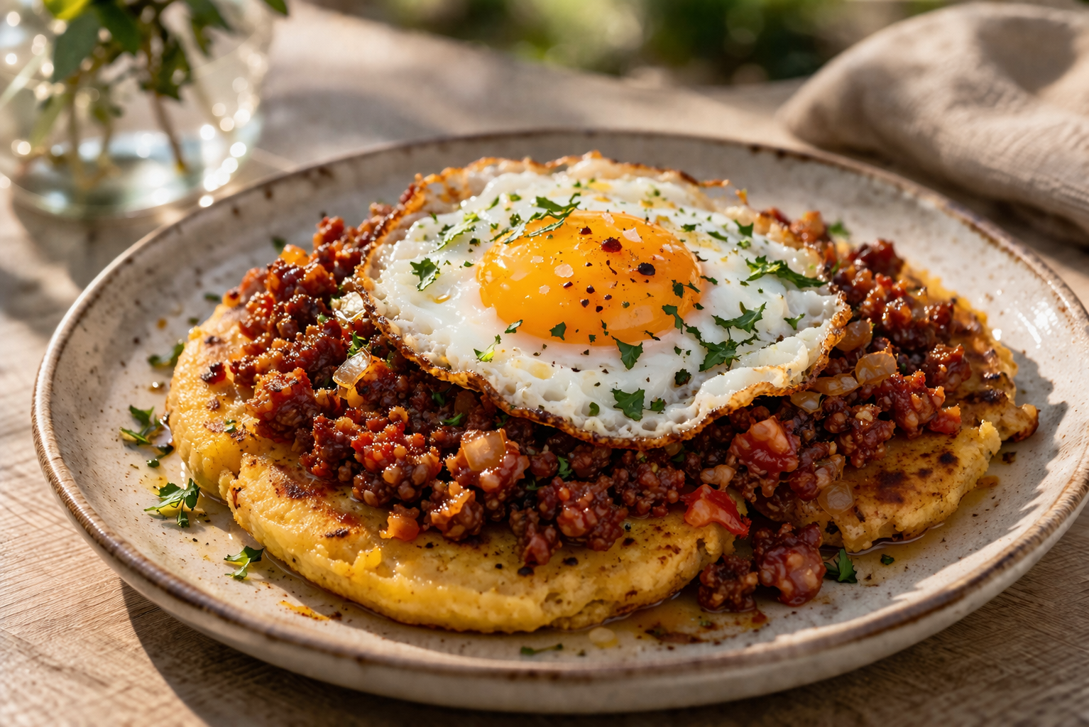 Tortos de maíz con picadillo